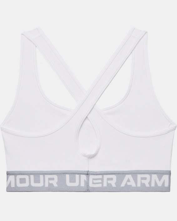 Women's Armour® Mid Crossback Sports Bra, White, pdpMainDesktop image number 9